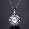 Ожерелья с подвесками 2023, модное роскошное круглое циркониевое ожерелье для женщин, простое темпераментное Ожерелье с подвеской, ювелирные изделия для свадебной вечеринки, подарки