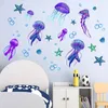 Adesivi murali Cartoon Meduse per camerette per bambini Decorazioni per il bagno Rimovibili in PVC Stelle marine Decalcomanie Decorazione per la casa Murales Fai da te