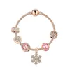 New Fashion snowflake pendant bracelet loose charms cateye beads bangle charm bracelet DIY Jewelry as gift for women and girl264f