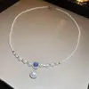 Choker Minar Elegancki błyszczący srebrny łańcuch fali wodnej CZ CZY CYRKON KRYKTAL Wisianek Faux Pearl z koralikami Naszyjnik dla kobiet