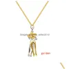 Pendant Necklaces Trendy Couple Hing Necklace Exquisite Gold Sier Color Lovers Women Fashion Chokers Love Witness Jewelry Drop Deliver Dh9Ze