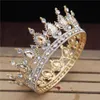 Crystal Vintage Royal Queen King Tiaras och krönar män Kvinnor Pageant Prom Diadem Ornament Bröllop hår smycken tillbehör y20072291s