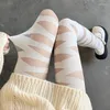 Chaussettes japonaises à bretelles croisées pour femmes, collants blancs Jk en soie noirs, Anime Cosplay, Bandage princesse Lolita Long