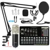 Micrófonos BM800 Condensador Micrófono Bundle Professional Studio Live Sound Tarjeta inalámbrica Mic Mic Spessor brazo