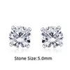 Stock Stock Freeshipping 18K Gold Slated 925 Srebrny 0,5ct 1Ct Back Back VVS MOISSANITE STUDE