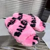 Дизайнерская обувь balencaga Furry Platform Сандалии из кроличьего меха зимние теплые размеры для любителей цветов мужчин и женщин Furry Slide 2I0EL