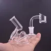 Palm Size Glass Bong Hookahs 10mm Female Recycler Oil Rig Water Pipes Easy Put In Pocket Glass Bubbler Smoking Pipe with 4mm Thickness Quartz Banger Nail Oil Burner