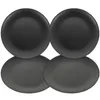 Dinnerware Sets 4 Pcs Black Melamine Plate Round Dish Flat Bottom Plastic Plates Sashimi Kitchen Serving Tray