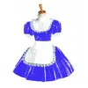 Casual Dresses PVC Maid Dress A-Line Lolita White Spets Trimning Fancy Costume Vinyl Slim Short Puff Sueseves Vestidos Plus Size