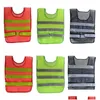 Reflective Safety Supply Wholesale Vest Clothing Hollow Grid Vests High Visibility Warning Working Construction Traffic Drop Deliver Dhwzo