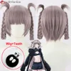 Catsuit Costumes Anime Call of the Night Cosplay Wig Grey Purple z podwójną warkocz Yofukashi No Uta Nanakusa Nazuna Graying Peruki