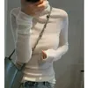 Women's Sweater's Turtleneck Knitted Cashmere Sweater Ultrathin Pile Neck Wool Knit Pullover Fashionable Solid Ribbed Pullovers 231026