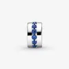 I pendenti con clip blu scintillanti in argento sterling 100% 925 si adattano al braccialetto europeo originale con ciondoli Accessori per gioielli di moda266L