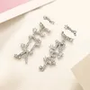 Designer Womens Stud Earrings Silver Charm Brand Letter Gift Pendant Earrings Alloy Non Fading High Quality Jewelry Luxury Style Earrings Crystal Rhinestone