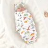 寝袋コットンスワドルラップと帽子セット男の子の女の子生まれのバッグ調整可能な幼児の赤ちゃんのスタッフ06M 231026