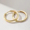 Hoop Earrings ELESHE Minimalist Big Round 925 Sterling Silver 18K Gold Plated Creative Women Fine Jewelry Party Gift