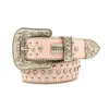 Designer BB Belt Simon för Owen Men Kvinnor Fashion Shiny Skull Kor Diamond Belt Gold Big Rhinestones Multicolour 20 Styles Smooth Big Buckle Real Classical