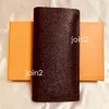 Brazza Wallet Stylish Mens Jacket茶色の防水チェッカーキャンバスの長い財布変更メモを保持するためのクレジットカードグッドqual264k