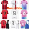 Homme Youth Soccer 8 LOFTUS CHEEK Jerseys Club 14 REIJNDERS 28 THIAW 21 CHUKWUEZE CALABRIA 11 PULISIC GIROUD LEAO OKAFOR TOMORI HERNANDEZ Kits de maillots de football ACMilan