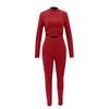 Gymkläder Kvinnor Autumn och Winter Solid Color Tight Graduation Outfit For Women Rompers Jumpsuits Tuxedo Suit