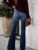 Jeans pour femmes taille haute évasée femmes surdimensionné pleine longueur ajustement botte coupe pour extensible mode coréenne denim jean 2023