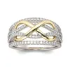 Pierścienie opaski Infinity Love Ring Shining Cubic Cyrron Bowknot Letter 8 Eternity Obiecing Pierścienie do upuszczania biżuterii Pierścień dhgarden otvi2