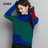 Women's Sweaters XJXKS Fashion Geometric Pattern Turtleneck Sweater Autumn And Winter Latest Warm Wool Knitted Pullover 231026