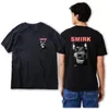 Homens camisetas Drop Cotton Engraçado Smirk Dog Print Camisa Masculina Casual Solta Camiseta T-shirt Bctee