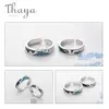 Wedding Rings Thaya Flying Bird Wave Ring s925 Silver Blue Drop Oil 3D Wave Couple Rings for Women Elegant Irish Fine Jewelry Lovers'Gift 231027