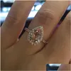 Bandringen Luxe dames trouwring Mode Edelsteen gesimuleerde diamanten verlovingsringen voor vrouwen Sieraden Drop Delivery Sieraden Ring Dhhco