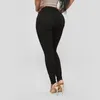 Jeans femininos cintura alta levanta nádegas bolso calças elásticas lápis pernas calças mulher leggings