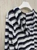 Women's T Shirts 2023SS Summer Autumn Women Striped Hooded High Quality T-Shirt Lady Chic Tank Tops Tee 2 Color Tutu