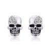 Stud Cool Earrings Punk Fashion Rose Gold Sier Tone Crystal Diamond Skl Pierced Ear Vintage Jewelry Halloween Gifts Drop Delivery Dh7Mw