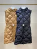 designer winter jacket women Mens and womens embroidered badge vest luxurious puffer coat long hooded vest size 0/1/2