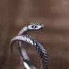 Cluster Rings 925 Sterling Silver Simple Retro Snake For Women Geometric Fashion Open Adjustable Handmade Party Jewelry Gift Allergy