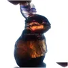 Arts And Crafts Gift Natural Fluorite Carving Crystal Rabbit Quartz Animal Lovely Figurine Mineral Stone Reiki Healing Energy Home D Dhu6I