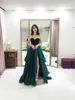 Милое трапециевидное изумрудно-зеленое вечернее платье, длинные атласные вечерние платья для выпускного вечера, женские вечерние платья 2024 abiye gece elbisesi