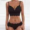 Bras Define Mulheres Lace Sexy Fina Respirável Lingerie Ternos Moda Cor Sólida Push Up Bra Conforto Cintura Alta Calcinha Cueca Duas Peças Set T231027