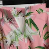 Dress Womens Elegance Floral Print Design High Waisted Pink Half Skirt