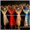 Party Decoration Led Bobo Balloon Flashing Light Heart Shaped Rose Flower Ball Transparent Valentines Day Gift Drop Delivery Dhcbj H Dhvhj