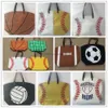 19 styles sac en toile baseball fourre-tout sacs de sport sac de softball décontracté football football basket-ball coton toile sac fourre-tout CCA7889 50pcs