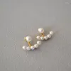 Kolczyki obręcze Kreatywny design z Japonii i Korei Południowej Odłączane pływające perły Eleganckie łagodne temperament 925 Srebrne igły