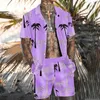 Chemises décontractées pour hommes Costumes de chemise Été Camp hawaïen Aloha Cocotier Turndown Vêtements Vêtements Mode