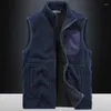 Men's Vests Winter Thermal Fleece Vest Men Fashion Multi-pocket Male Warm Waistcoat Casual Heated For Cycling Plus Size