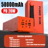 50000mAh Power Bank 66W Container Super Fast Charging Portable Powerbank for Huawei iPhone14 Xiaomi External Battery Charger New