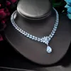 Necklace Earrings Set Fashion Design Luxury Zircon Water Drop Shape Pendant For Women High Quality Party/Jewelry Wedding N-154