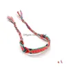Charm Bracelets Vintage Boho Nepal Ethnic Handmade Bracelet Colorf Beach Braid String Cotton Wrap Woven Rope Friendship For Women Men Dh4Dv