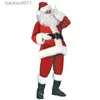 Disfraces de anime 2022 Santa Claus Cosplay Ven Navidad Año Nuevo Hombres Viene Deluxe Classic Adultos Set Carnival Party RolePlay Trajes L231027