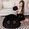 Animaux en peluche 8-20 cm rond gros chat jouet noir peluche chat en peluche oreiller enfants jouets cadeau d'anniversaire pour enfants L231027