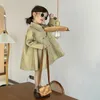 Jassen Herfst Kinderkleding Windjack voor meisjes Modieuze halflange polojas met dubbele rij knopen